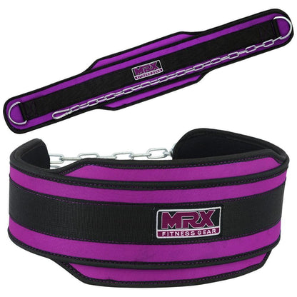 MRX Weight Lifting Nylon Dip Belt With Metal Chain Bodybuilding Gym Workout